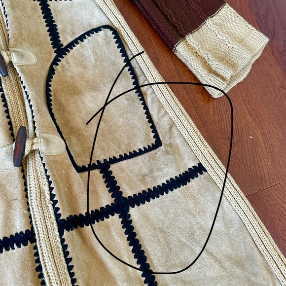 Vintage Leather Patchwork Sweater Coat by Leather Bug size S - Picture 10 of 13